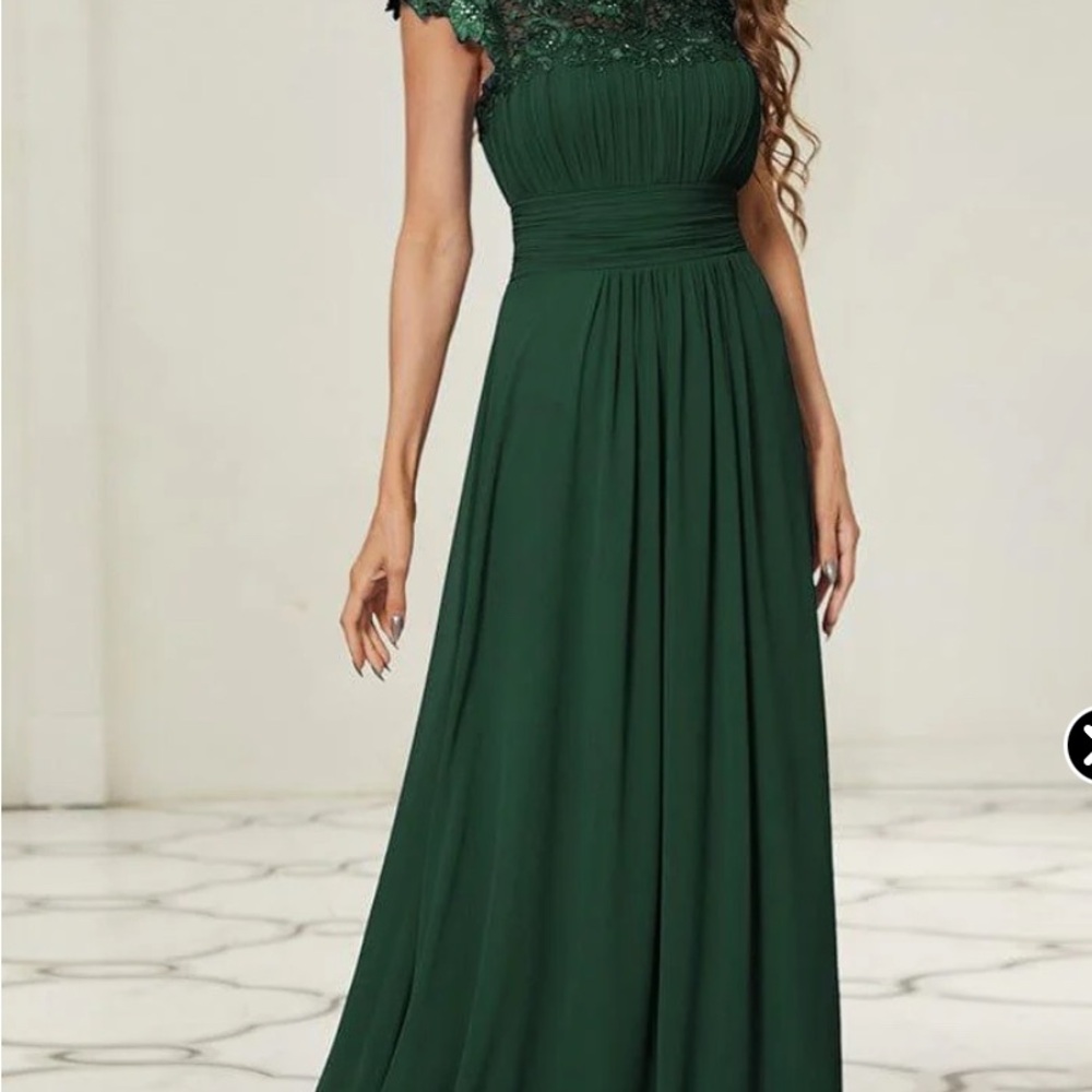 Ever Pretty LACE Cap Sleeve A Line Women’s Formal Dress EMERALD GREEN-LIKE NEW